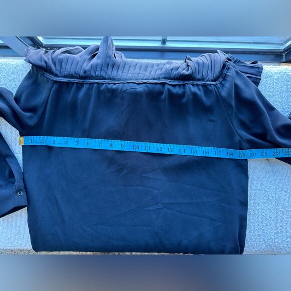 Maje Remia Pleated Overlay Black Mini Dress Size 3 Large - Picture 9 of 13